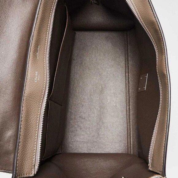 Celine Grey Pebbled Leather and Suede Medium Trapeze Bag - Picture 5 of 10